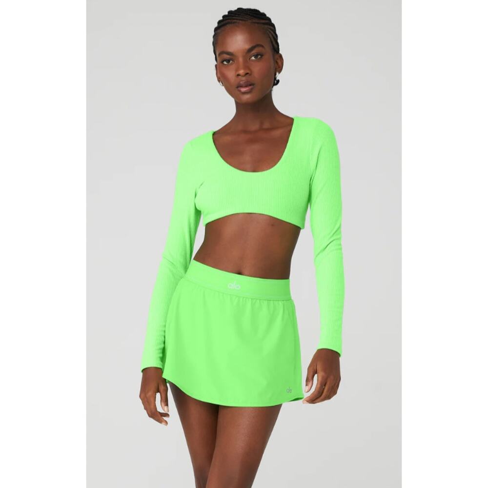 Alo Green Long Sleeve Crop Top